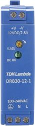 TDK-Lambda DRB30-12-1 Zasilacz na szynę DIN 12 V/DC 2.5 A 30 W Ilość wyjść:1 x Content 1 szt.