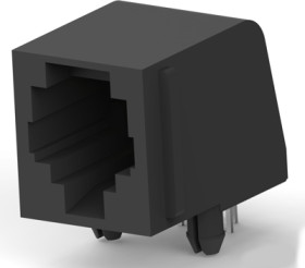 Socket, RJ11/RJ12/RJ14/RJ25, 6 pole, 6P6C, Cat 3, solder connection, PCB mounting, 5520250-3