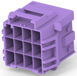 Connector, 12 pole, pitch 6 mm, straight, purple, 2-1971875-4