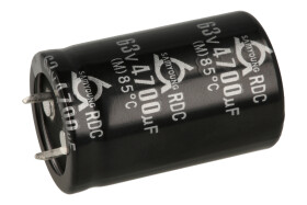 Kondensator; SNAP-IN; elektrolityczny; 4700uF; 63V; RDC; RDC63VS4700M25.4x40; 20%; fi 25x40mm; 10mm; przewlekany (THT); luzem; -