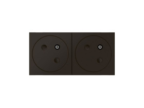 MOSAIC Gniazdo podwójne z uziemieniem zespolone przekręcone pod kątem 45st. 4 modułowe antracyt 079192L LEGRAND