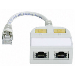 Telegartner 100023150 RJ45 Y-Adapter CAT 5e 2x Socket to 1x Plug 15cm White