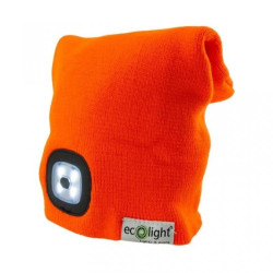 Czapka z latarką LED Pomarańczowa 1W 6500K