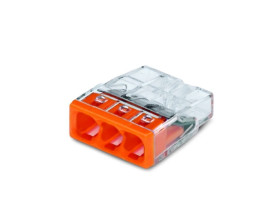 Szybkozłączka 3x 0,5-2,5mm2 transparentna/pomarańczowa 2273-203, 2273-203/995-030 /opak. 30szt/