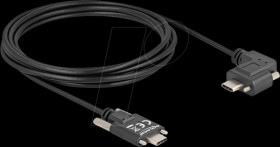 80958 USB 2.0 cable, C plug with screws, 90° left/right, 3 m