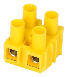 Listwa zaciskowa 2-torowa 4 mm2 z podkładką zapobiegającą przecinaniu przewodów TLZ-4 żółty A12-2051