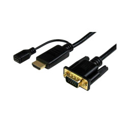 StarTech.com HD2VGAMM3 HDMI To VGA Cable Without Audio - 3ft