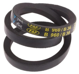 Pas napędowy, profil B, materiał: PET, guma, 17mm x 11mm x 915mm, RS PRO