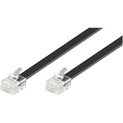 Goobay 50323 phone cable RJ12 to RJ12 black 10m for phones and modems