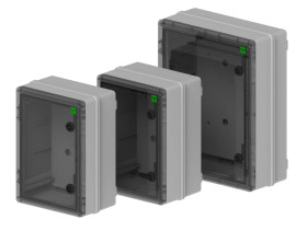 INDUSTRIAL Szafka rozdzielcza hermetyczna SR1 252x352x142mm 400V IP65 transparentna 2753-01