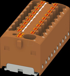 1047421 PTFIX distribution block, 4/18x1.5, brown