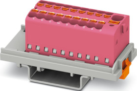 Distribution block, push-in connection, 0.34-4.0 mm², 41 A, 6 kV, dusky pink, 1047464