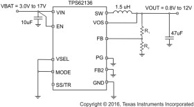3-17V 4.0A Step-Down Converter with 1% accuracy and PFM/Forced-PWM in 2x3QFN