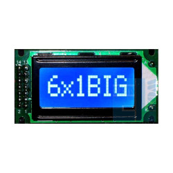 WYŚWIETLACZ LCD 1x6 B W/B BIG 6x1 CYRYLICA
