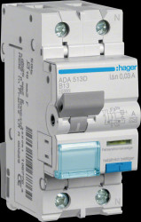 ADA513D FI/LS-Schalter, 1P+N 10kA B-13A 30mA Typ A