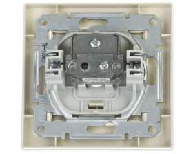Gniazdo antenowe Asfora TV końcowe 1dB kremowe z ramką EPH3200123