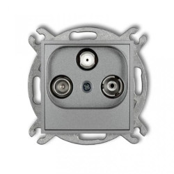 MINI Gniazdo antenowe RTV-SAT końcowe multimedialne (Internet) srebrny metalik 7MGM