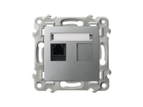 SZAFIR Gniazdo telefoniczne pojedyncze srebro GPT-1Z/m/18 OSPEL