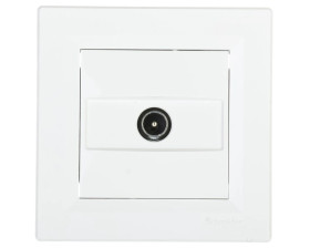 Gniazdo antenowe Asfora TV końcowe 1dB białe z ramką EPH3200121