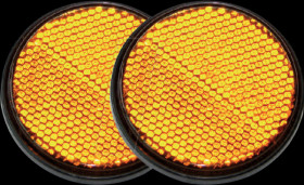 Pendant - Reflector, round, orange, set of 2