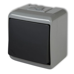 JUNIOR Łącznik schodowy popielaty / grafitowy IP54 30WHE-3