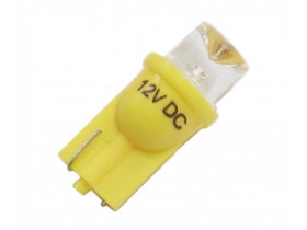 Żarówka LED W5W T10 10mm żółta 12V stożek