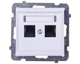 SONATA Gniazdo komputerowe podwójne 2xRJ45 kat.5e białe KRONE GPK-2R/K/m/00