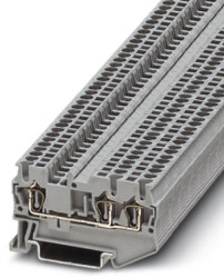 Through terminal block, spring balancer connection, 0.08-1.5 mm², 3 pole, 17.5 A, 6 kV, gray, 3031128