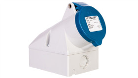 Gniazdo Naścienne 2-Częściowe 16A 3P 6H 230V Ip44 Zaciski Bezśrubowe Men1720