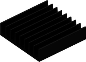 IC heatsink, (L x W x H) 19 x 19 x 4.8 mm, 22 K/W, black anodized, 10037146