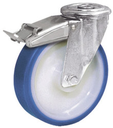 Koło samonastawne średnica kabla 125mm Otwór na śrubę LAG 200kg wysokość całkowita 160mm