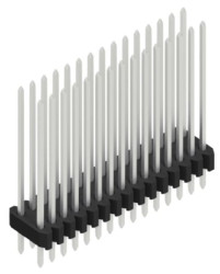 Pin header, 30 pole, pitch 1.27 mm, straight, black, 10061520