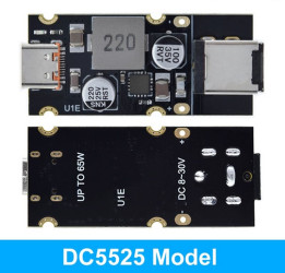 MODUŁ ŁADOWANIA TELEFONÓW Z FUNKCJĄ SZYBKIEGO ŁADOWANIA QC PD 65W USB-C Z GNIAZDEM 5,5/2,5 MM 8-30VDC (BMS-70124)