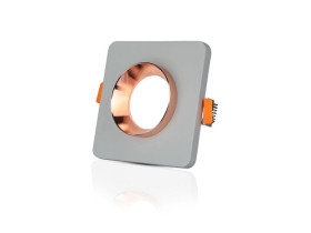 VT-862 Oczko halogenowe trzonek: GU10 gips szary-matowy złoty róż kwadratowa 3118 V-TAC