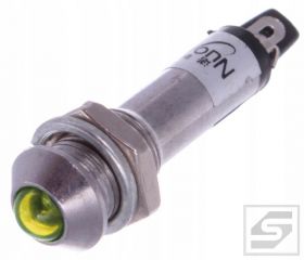 Kontrolka LED IND8-12Y-A;12VDC;IP40 wypukła;metal;źółty;otw.m.8.2mm