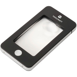 TOOLCRAFT TO-10283184 Handheld magnifier LED 2x 4x 23mm lens Black