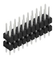 Pin header, 20 pole, pitch 2.54 mm, straight, black, 10057063