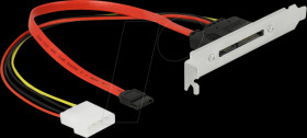 90418 Slot plate SATA 22-pin plug &gt; SATA socket + Molex 4-pin