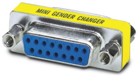 Gender changer, D-Sub socket, 15 pole to D-Sub socket, 15 pole, straight, 1652664