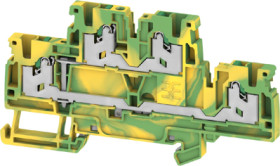 Protective conductor terminal, snap-in, 0.34-2.5 mm², 4 pole, 8 kV, green/yellow, 2902460000