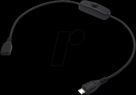 Raspberry Pi cable with switch, 30 cm, black
