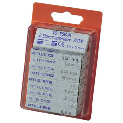 ESKA 121.800 Medium Blow Micro Fuses 5 x 20mm, Pack of 100