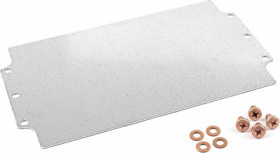 Mounting plate, steel, (L x W x H) 243 x 148 x 2 mm, natural, for 1590Z162, 1590Z162PL