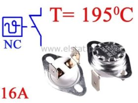 Termostat bimetaliczny 16A 250VAC 195°C pionowy NC