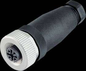 99 0436 14 05 Cable socket M12, series 713, 5-pin, screw terminals, IP67