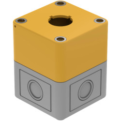 EAO 704.945.7 EAO Series4 Enclosure 65X65X81, With Cut-Out 1X&#xF8;22,5, Yellow/Grey