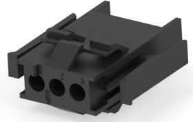 Socket housing, 3 pole, pitch 4.2 mm, straight, black, 1-640508-0