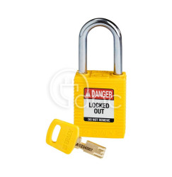 Kłódka LOTO SafeKey nylonowa, szekla stalowa 38 mm, żółta, 150343