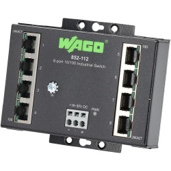 WAGO 852-112 8-Port Black Unmanaged DIN-35 Rail Industrial-ECO-Switch