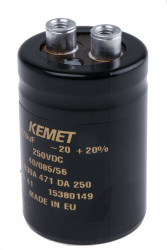 Kondensator 470μF 250V dcmontażśrubowy KEMET 36 (Dia.) x 52mm